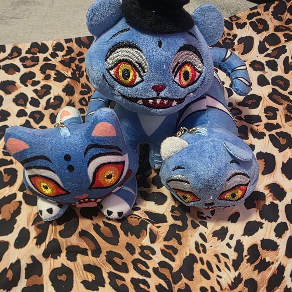 Blue Striped Cat Plush Toy - Soft Stuffed Animal